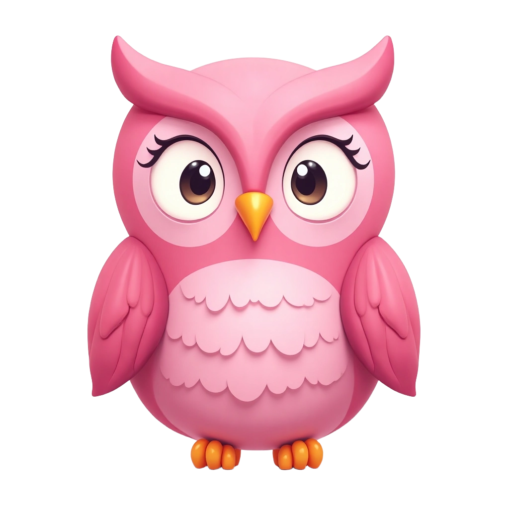 Pink Owl Illustration